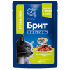 Brit Premium 85гр. Sterilised корм для взрослых стерилизованных кошек, ягнёнок и говядина в соусе