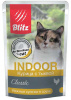 Blitz Classic Sterilised Indoor Chicken & Pumpkin 85гр. корм для кастрированных или стерилизованных кошек и котов курица с тыквой, кусочки в соусе