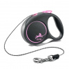 FLEXI Рулетка "BLACK DESIGN" XS трос, 3м, до 8кг, черный/розовый