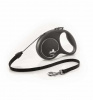 FLEXI Рулетка "BLACK DESIGN" M трос, 5м, до 20кг, серебряный