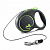 FLEXI Рулетка "BLACK DESIGN" XS трос, 3м, до 8кг, черный/зеленый
